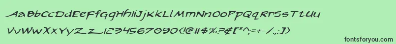ArilonExpandedItalic Font – Black Fonts on Green Background