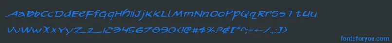 ArilonExpandedItalic Font – Blue Fonts on Black Background