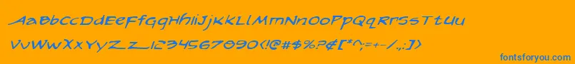 ArilonExpandedItalic Font – Blue Fonts on Orange Background