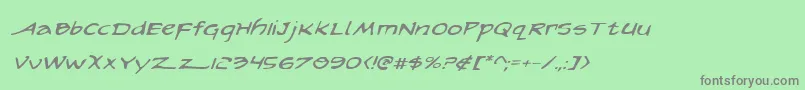 ArilonExpandedItalic Font – Gray Fonts on Green Background