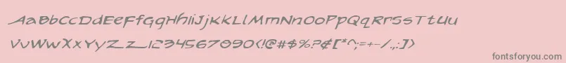 フォントArilonExpandedItalic – ピンクの背景に灰色の文字