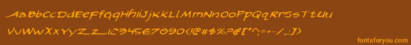 Fonte ArilonExpandedItalic – fontes laranjas em um fundo marrom