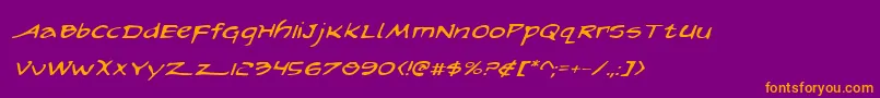 ArilonExpandedItalic Font – Orange Fonts on Purple Background