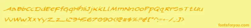 ArilonExpandedItalic Font – Orange Fonts on Yellow Background