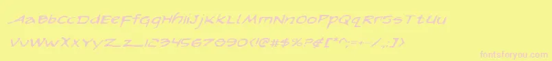 ArilonExpandedItalic Font – Pink Fonts on Yellow Background