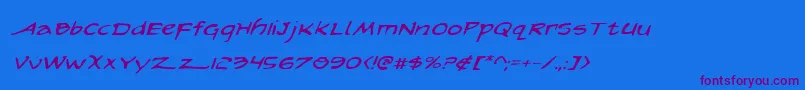ArilonExpandedItalic Font – Purple Fonts on Blue Background
