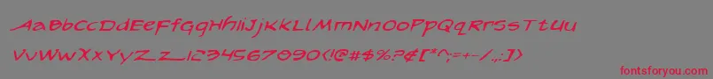 フォントArilonExpandedItalic – 赤い文字の灰色の背景