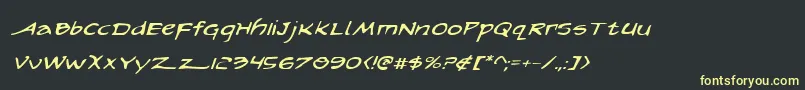 Шрифт ArilonExpandedItalic – жёлтые шрифты на чёрном фоне
