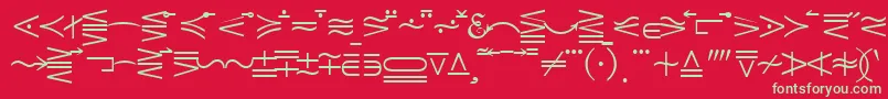 フォントQuantapionesskRegular – 赤い背景に緑の文字