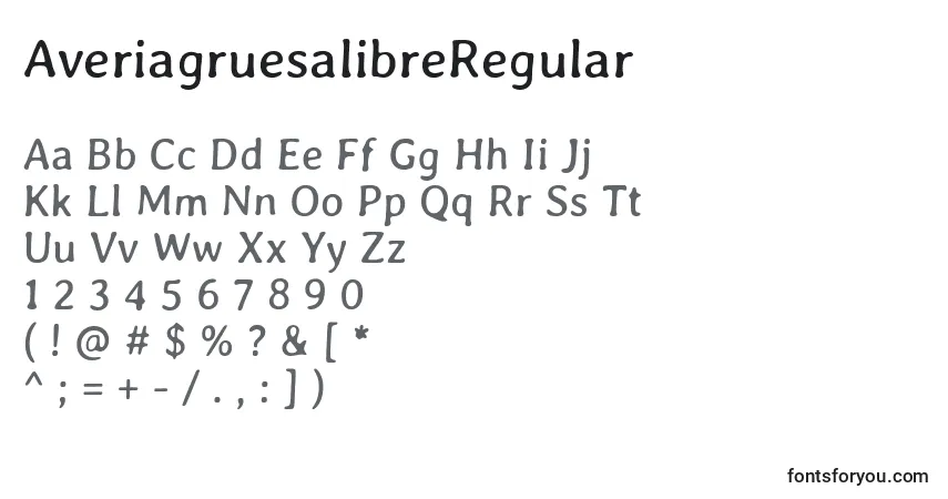 Шрифт AveriagruesalibreRegular – алфавит, цифры, специальные символы