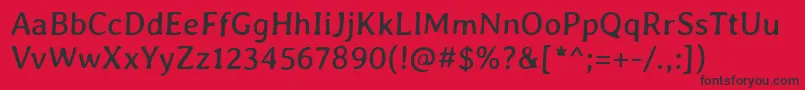 フォントAveriagruesalibreRegular – 赤い背景に黒い文字