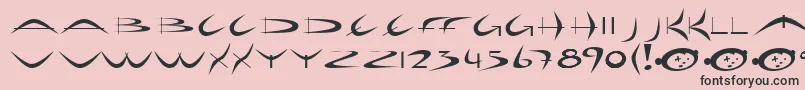 フォントHolidayh – ピンクの背景に黒い文字