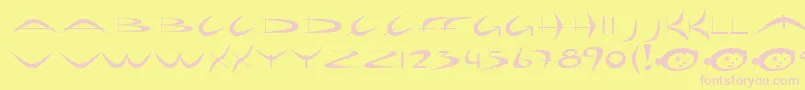 Holidayh-fontti – vaaleanpunaiset fontit keltaisella taustalla