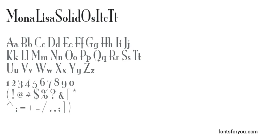 Czcionka MonaLisaSolidOsItcTt – alfabet, cyfry, specjalne znaki
