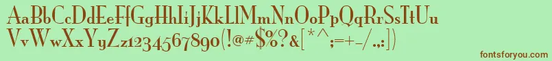 MonaLisaSolidOsItcTt-fontti – ruskeat fontit vihreällä taustalla