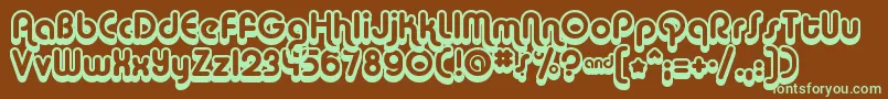 Czcionka Albas – zielone czcionki na brązowym tle