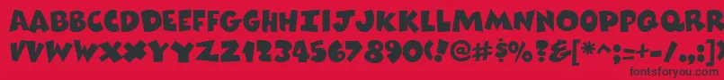 Czcionka ComixheavyRegular – czarne czcionki na czerwonym tle