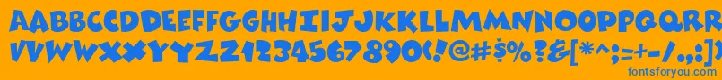 ComixheavyRegular Font – Blue Fonts on Orange Background