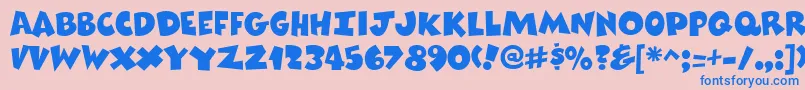 ComixheavyRegular Font – Blue Fonts on Pink Background