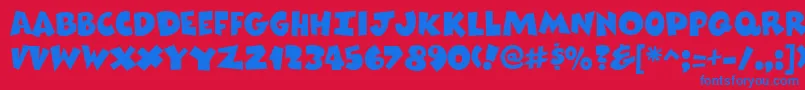 ComixheavyRegular Font – Blue Fonts on Red Background