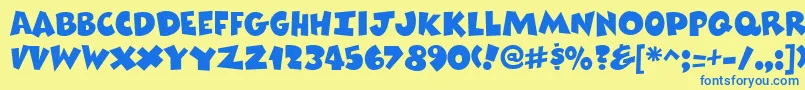 ComixheavyRegular Font – Blue Fonts on Yellow Background