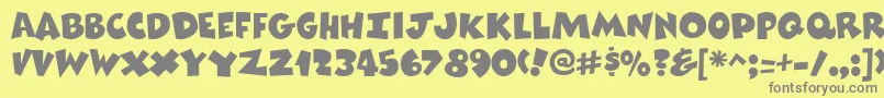 ComixheavyRegular Font – Gray Fonts on Yellow Background