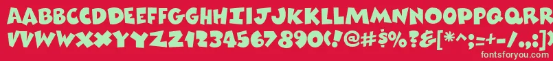 ComixheavyRegular Font – Green Fonts on Red Background