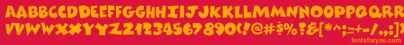 ComixheavyRegular-Schriftart – Orangefarbene Schriften auf rotem Hintergrund