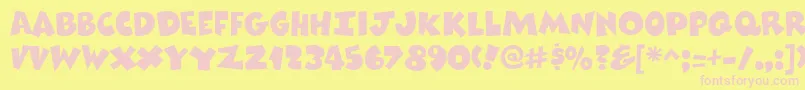 ComixheavyRegular Font – Pink Fonts on Yellow Background