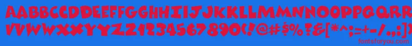 ComixheavyRegular Font – Red Fonts on Blue Background