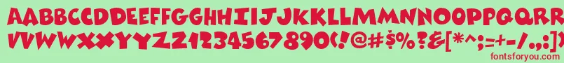 ComixheavyRegular Font – Red Fonts on Green Background