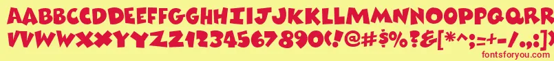 ComixheavyRegular Font – Red Fonts on Yellow Background
