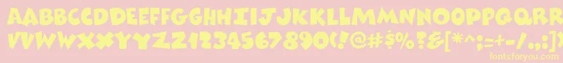 ComixheavyRegular-Schriftart – Gelbe Schriften auf rosa Hintergrund