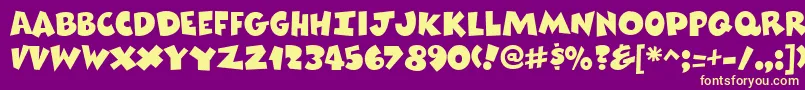 ComixheavyRegular Font – Yellow Fonts on Purple Background