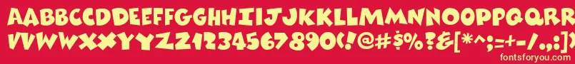 ComixheavyRegular Font – Yellow Fonts on Red Background