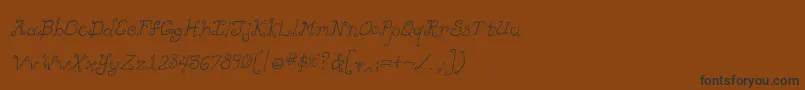 フォントLikecockatoositalic – 黒い文字が茶色の背景にあります