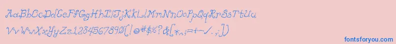 Likecockatoositalic Font – Blue Fonts on Pink Background