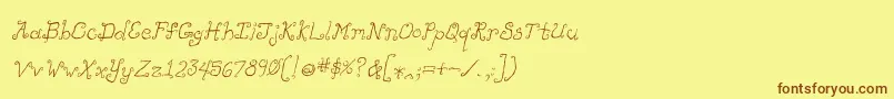 Likecockatoositalic Font – Brown Fonts on Yellow Background