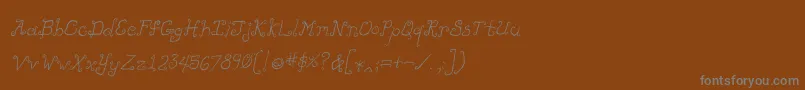Weitere Informationen zur Likecockatoositalic-Schriftart Likecockatoositalic-Schriftart – Graue Schriften auf braunem Hintergrund