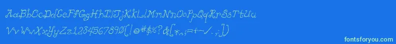 Likecockatoositalic Font – Green Fonts on Blue Background