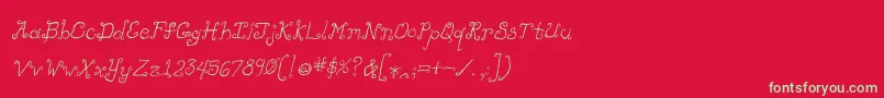 フォントLikecockatoositalic – 赤い背景に緑の文字