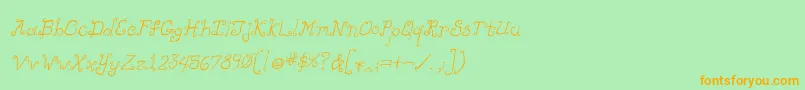 Likecockatoositalic Font – Orange Fonts on Green Background