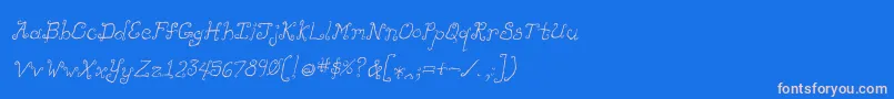 フォントLikecockatoositalic – ピンクの文字、青い背景