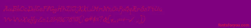 Likecockatoositalic-Schriftart – Rote Schriften auf violettem Hintergrund