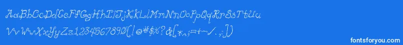 フォントLikecockatoositalic – 青い背景に白い文字