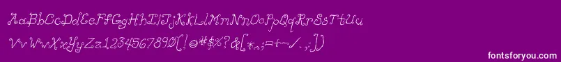 フォントLikecockatoositalic – 紫の背景に白い文字