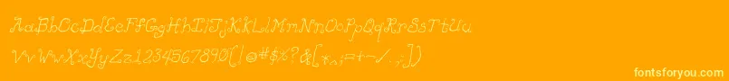 Likecockatoositalic-Schriftart – Gelbe Schriften auf orangefarbenem Hintergrund