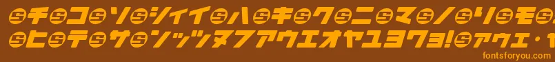 フォントDaidrrjs – オレンジ色の文字が茶色の背景にあります。