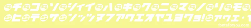 フォントDaidrrjs – 黄色い背景に白い文字