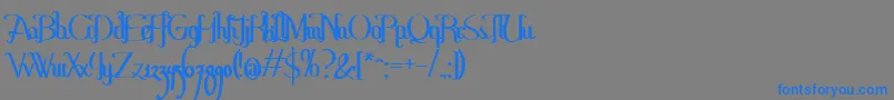 フォントHitalicaVerticalBold – 灰色の背景に青い文字